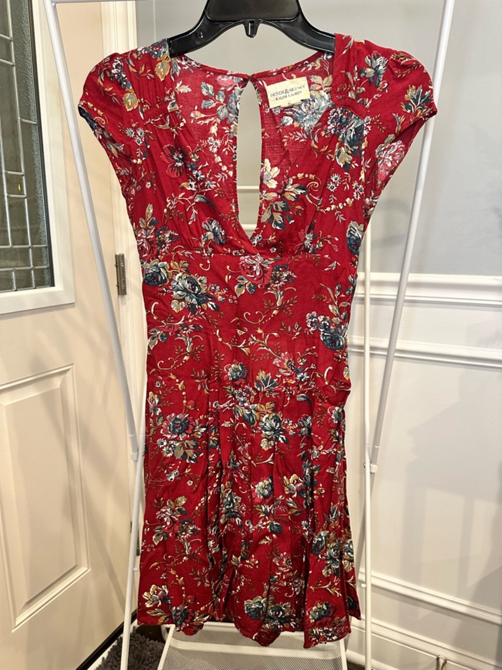 NWOT Ralph Lauren Red Floral Keyhole Fit & Flare Dress